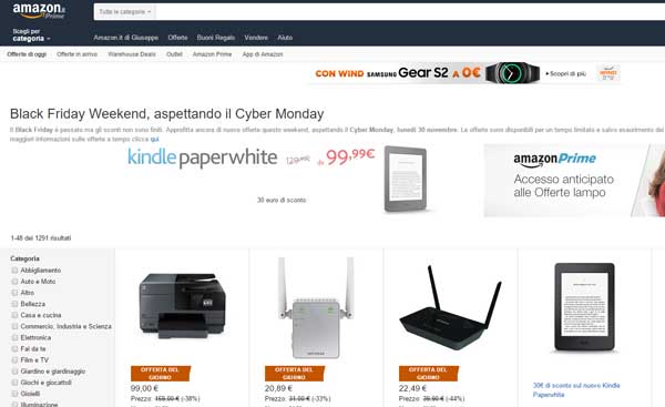 Offerte Cyber monday Amazon